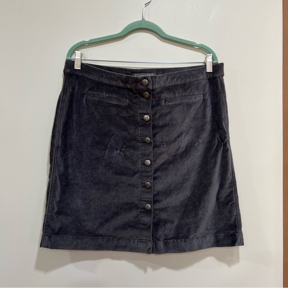 Hill Skirts Hill Velour Button Front Mini Skirt